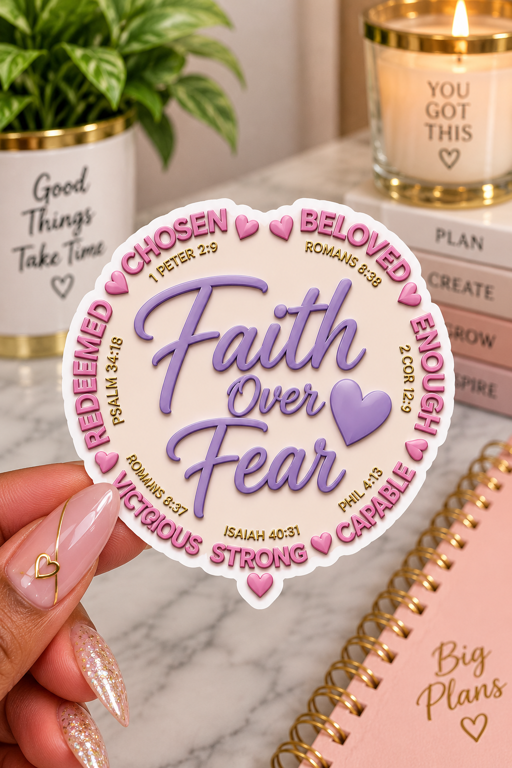 Faith Over Fear – Inspirational Christian Sticker