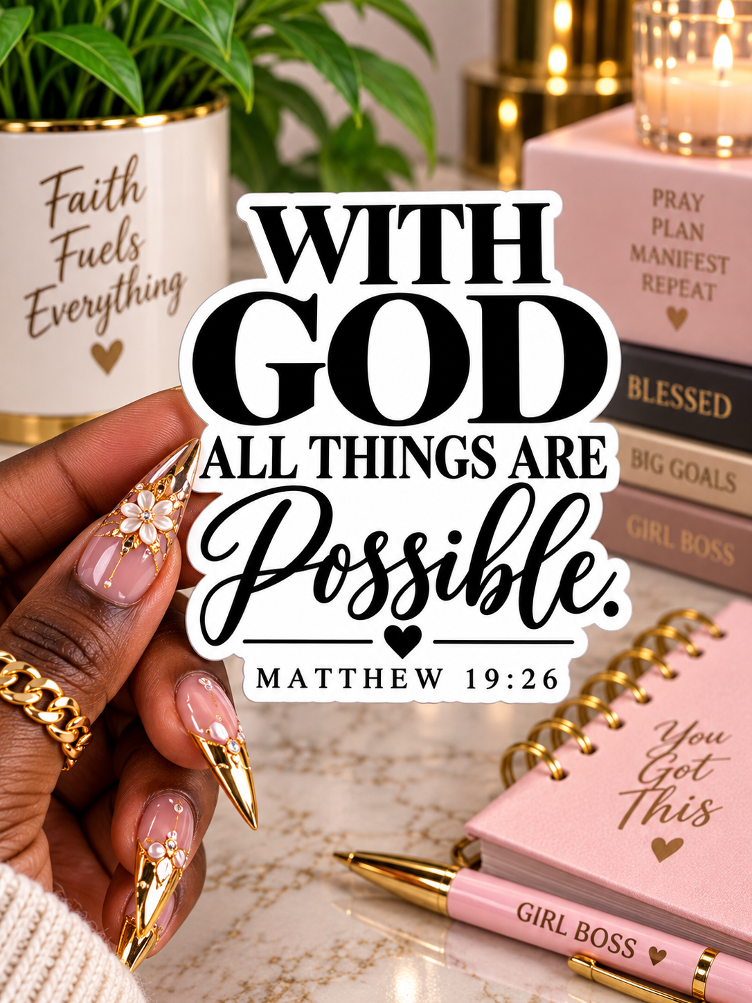 With God All Things Are Possible Sticker