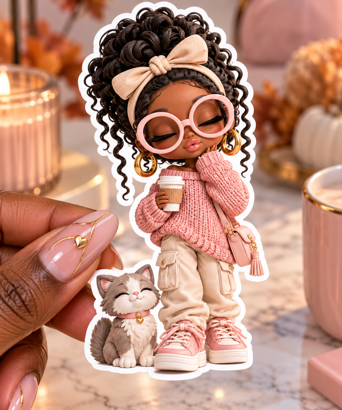 Cozy Girl 3D Sticker