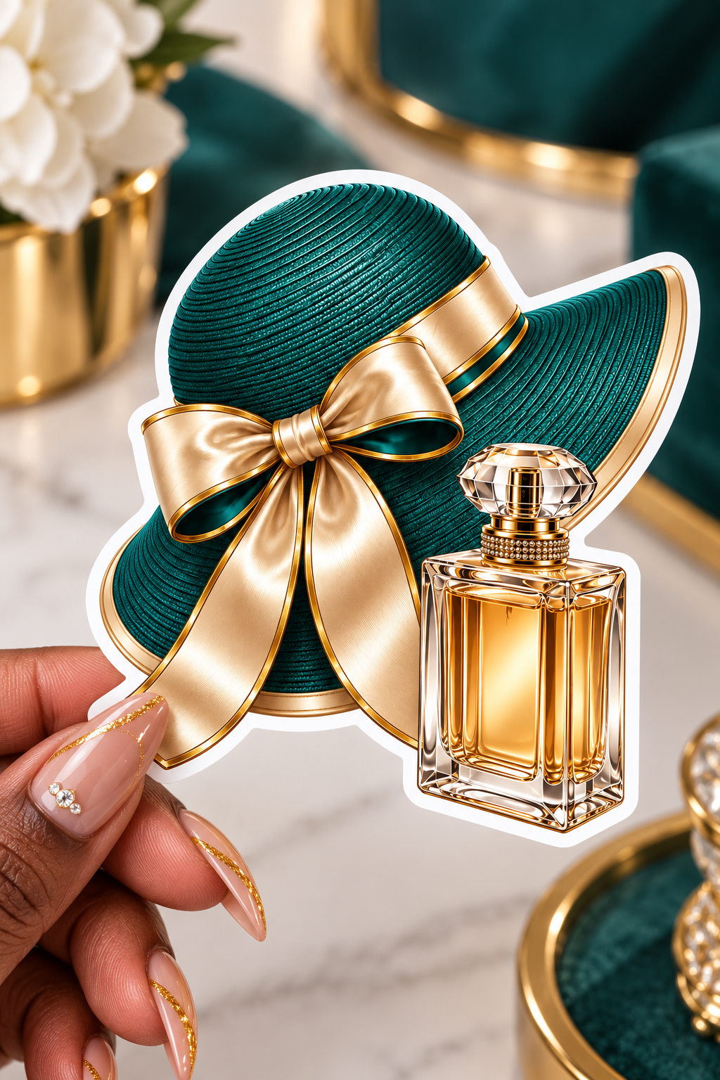 Teal & Gold Glamour Sticker
