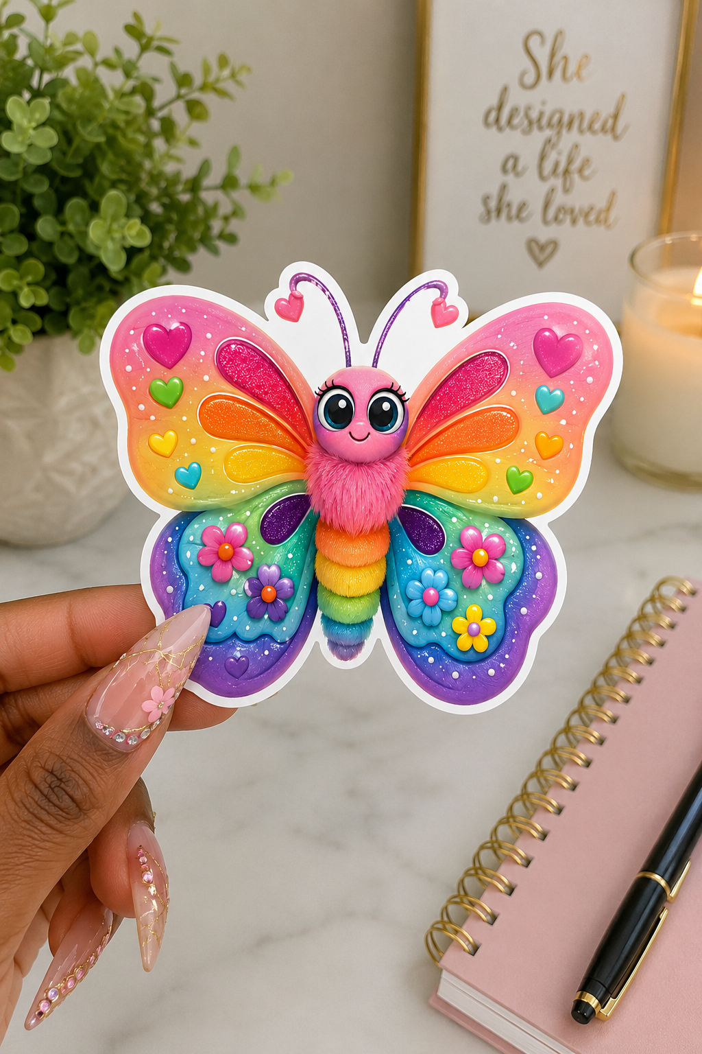 Rainbow Butterfly Sticker