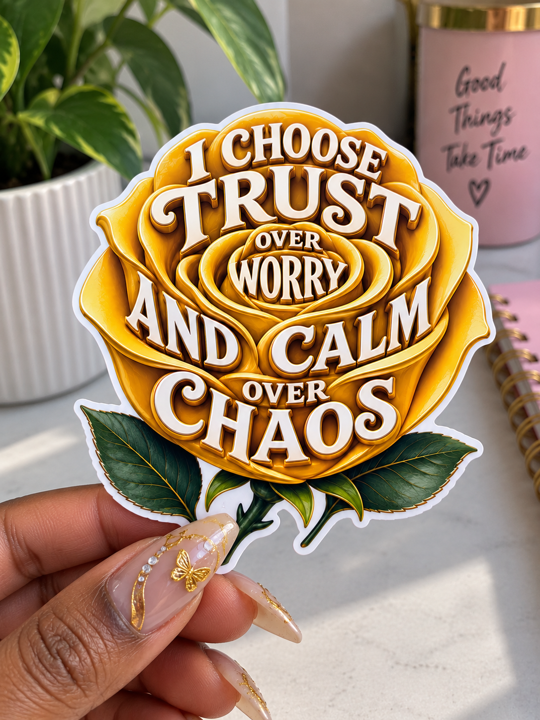 Trust Over Worry Sticker