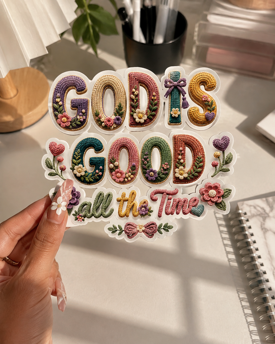 God Is Good Crochet Sticker