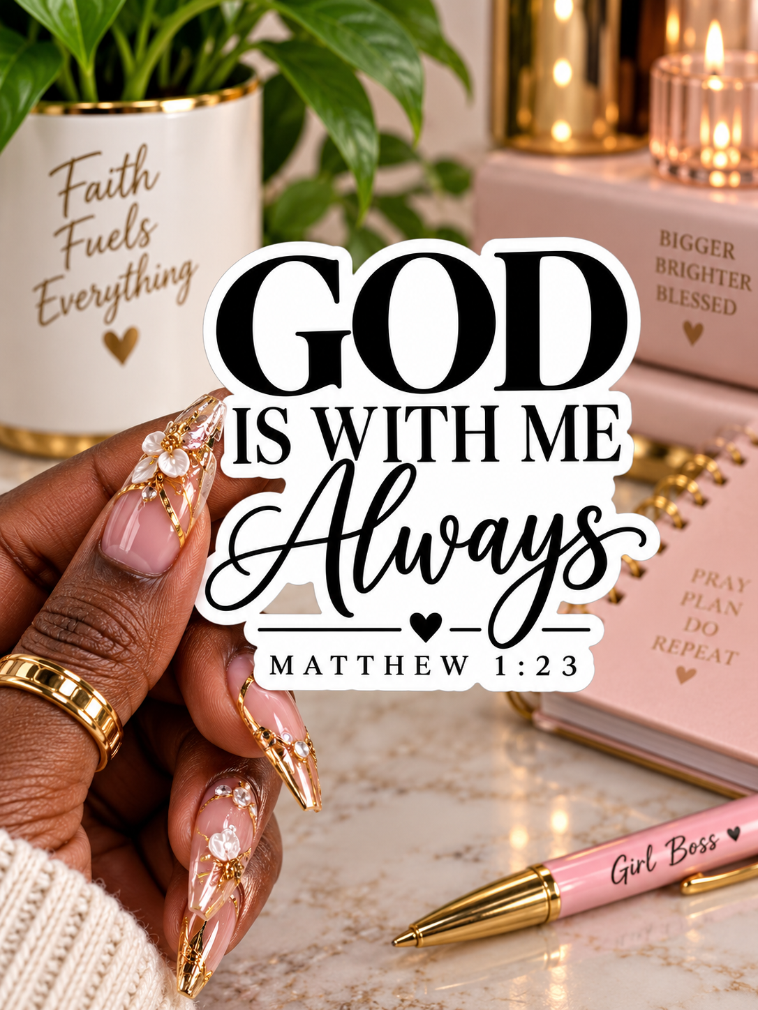 God Is With Me-Sticker