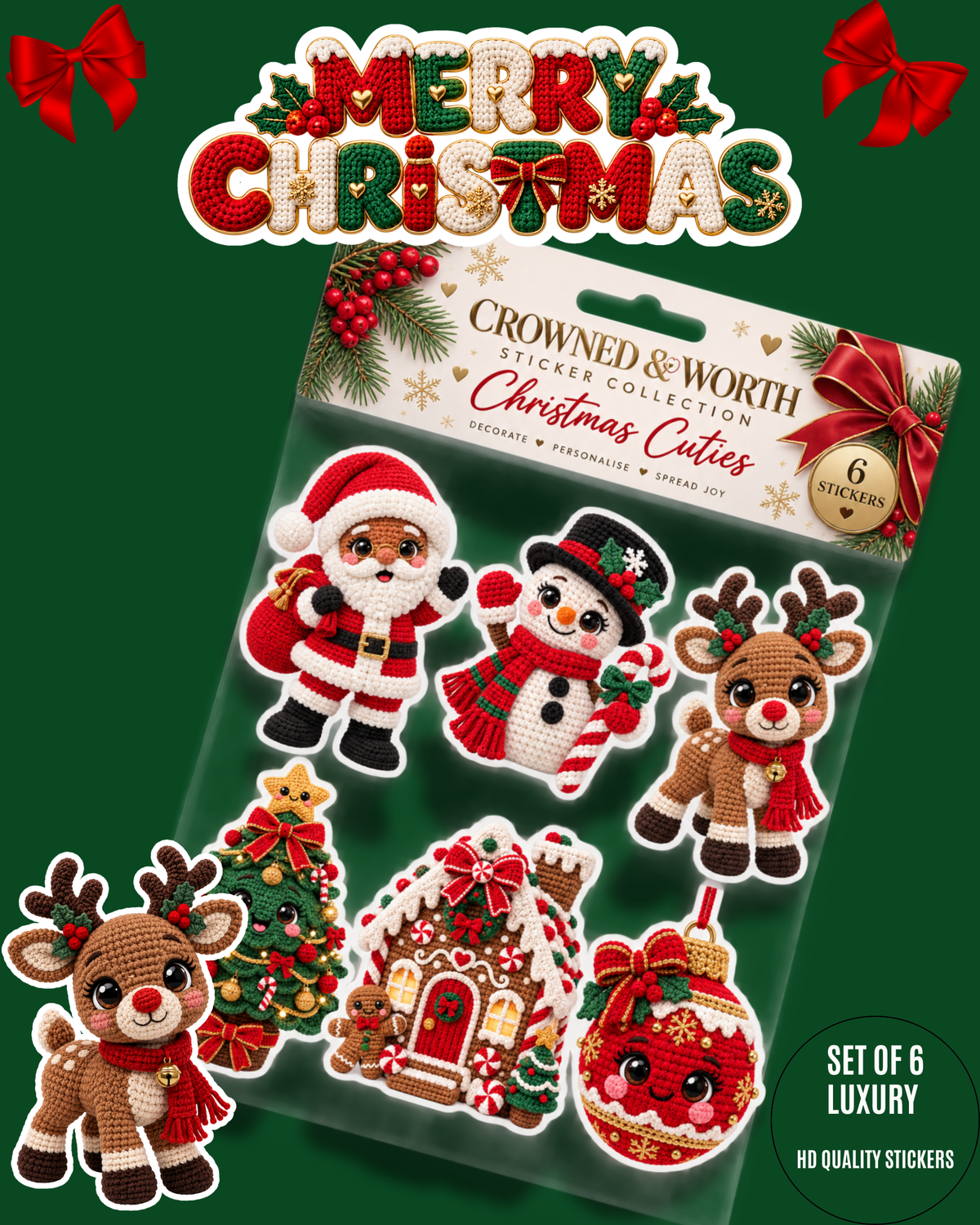 Christmas Crochet-Sticker Set